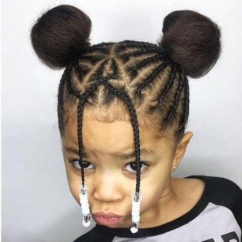 Two Low Buns Hairstyle Black Girl