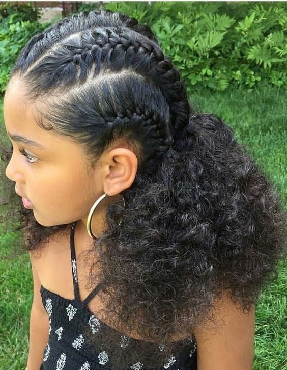 Cornrow hairstyle for school black girl