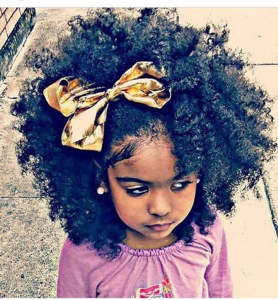 Kinky Curly Black Girl School Hairstyle Idea