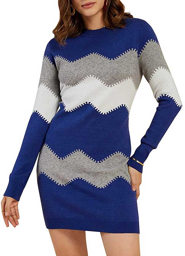 Striped Mini Bodycon Sweater Dress