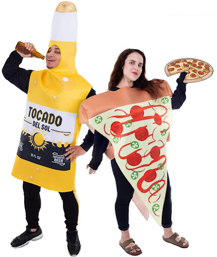Pizza Slice and Beer Bottle Couple's Halloween Costume