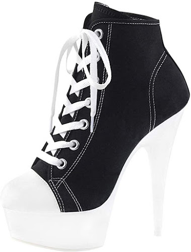 Black and White Pleaser Heels